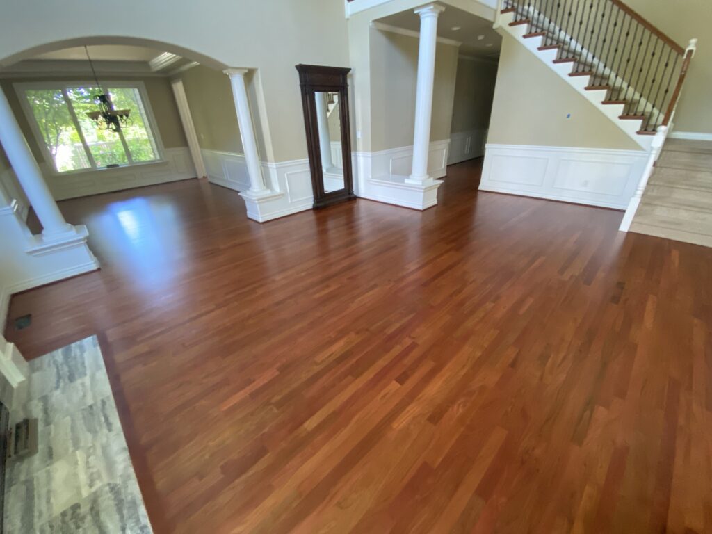 Brazilian cherry hardwood floor LUKS Construction Seattle, Bellevue, Redmond, Mercer Island, Sammamish, Issaquah
