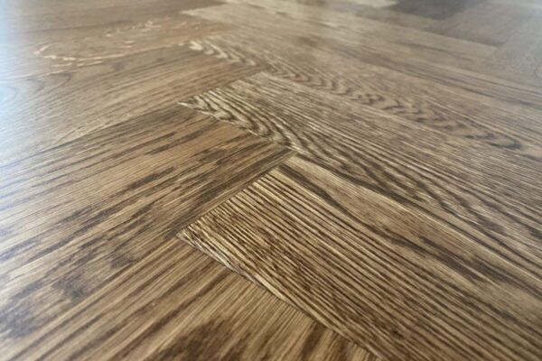 Herringbone hardwood floor installation, staining and finishing LUKS Construction Seattle, Bellevue, Redmond, Mercer Island, Sammamish, Issaquah