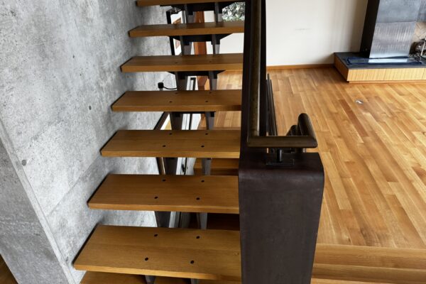 white oak hardwood refinishing in Mercer Island lakefront home by LUKS Construction