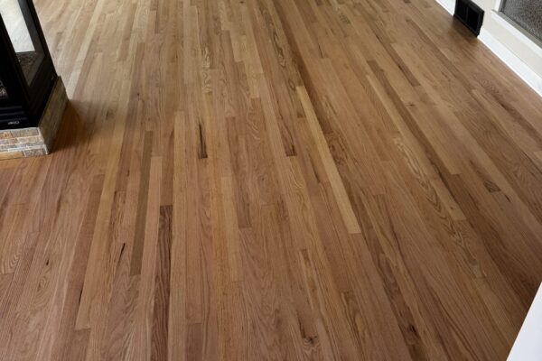 Refinished hardwood flooring in Seattle living room