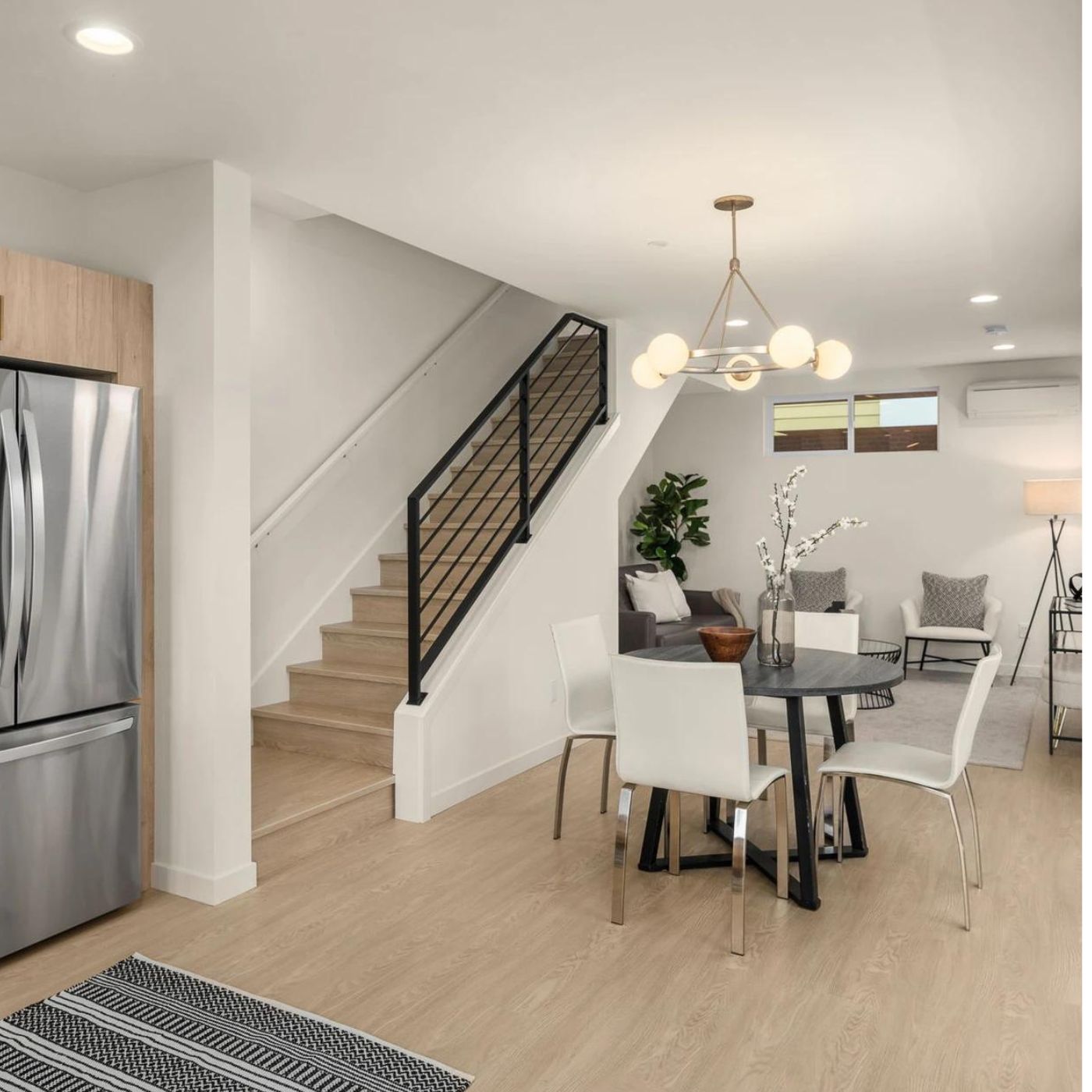 Luxury vinyl plank installation in Kirkland WA living room